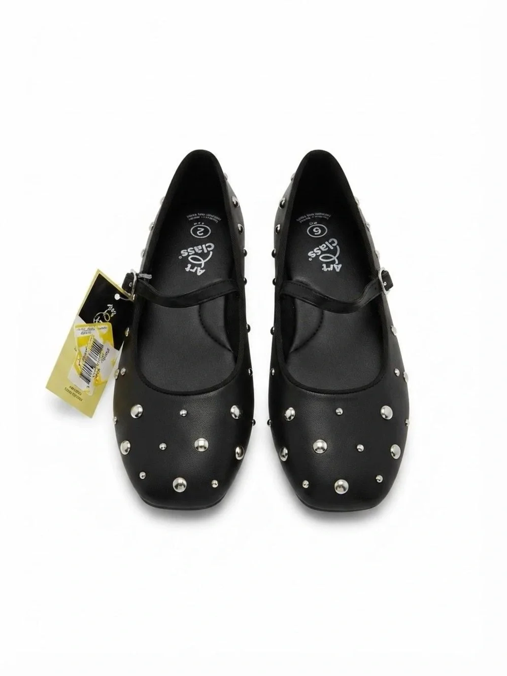 art class Black Mary Jane Shoes with Silver Studs